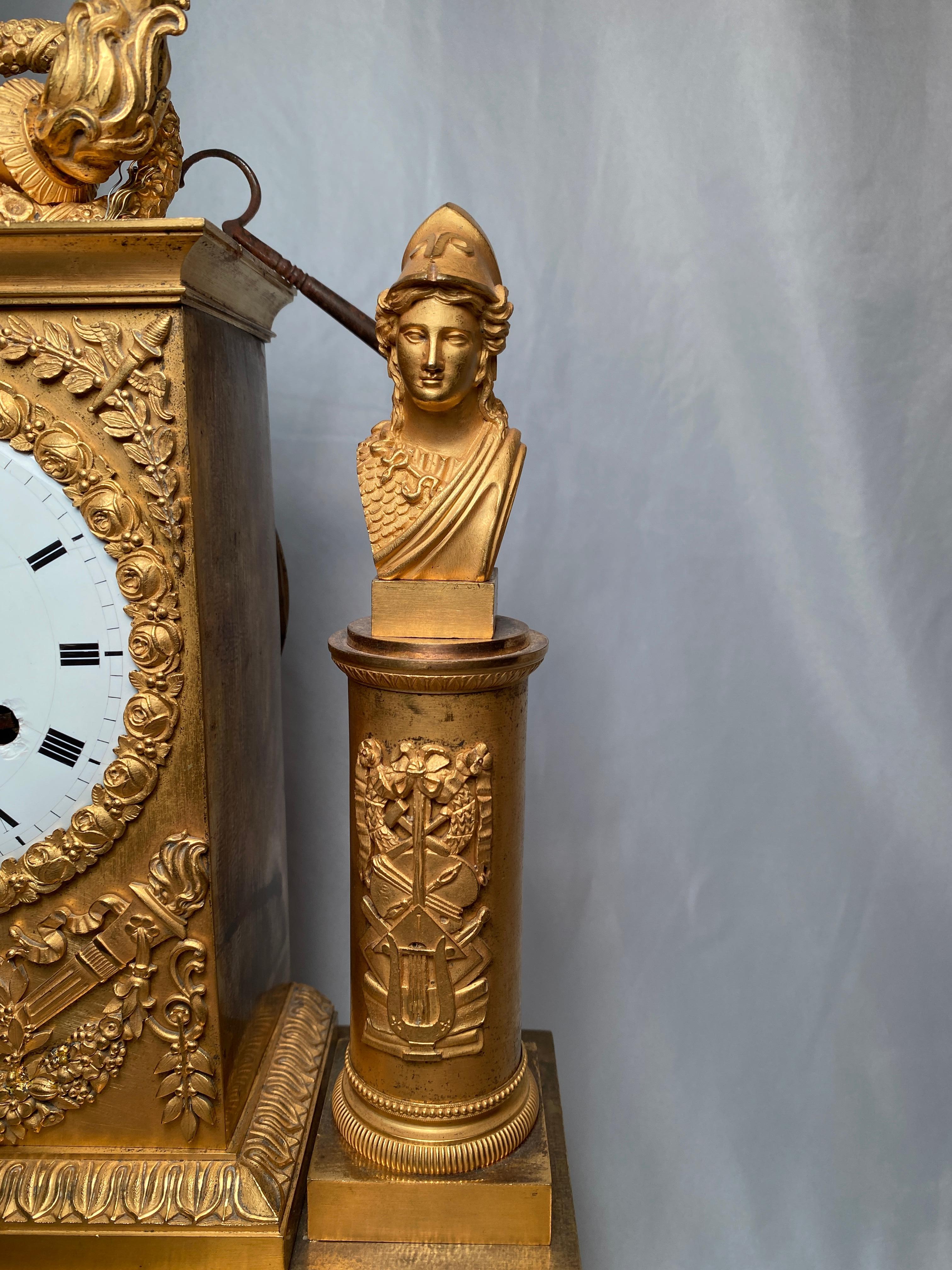 Antique French Restoration Period Ormolu Clock, Circa 1830 1