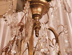 Antique French Richly Draped Baccarat Crystal and Ormolu Chandelier