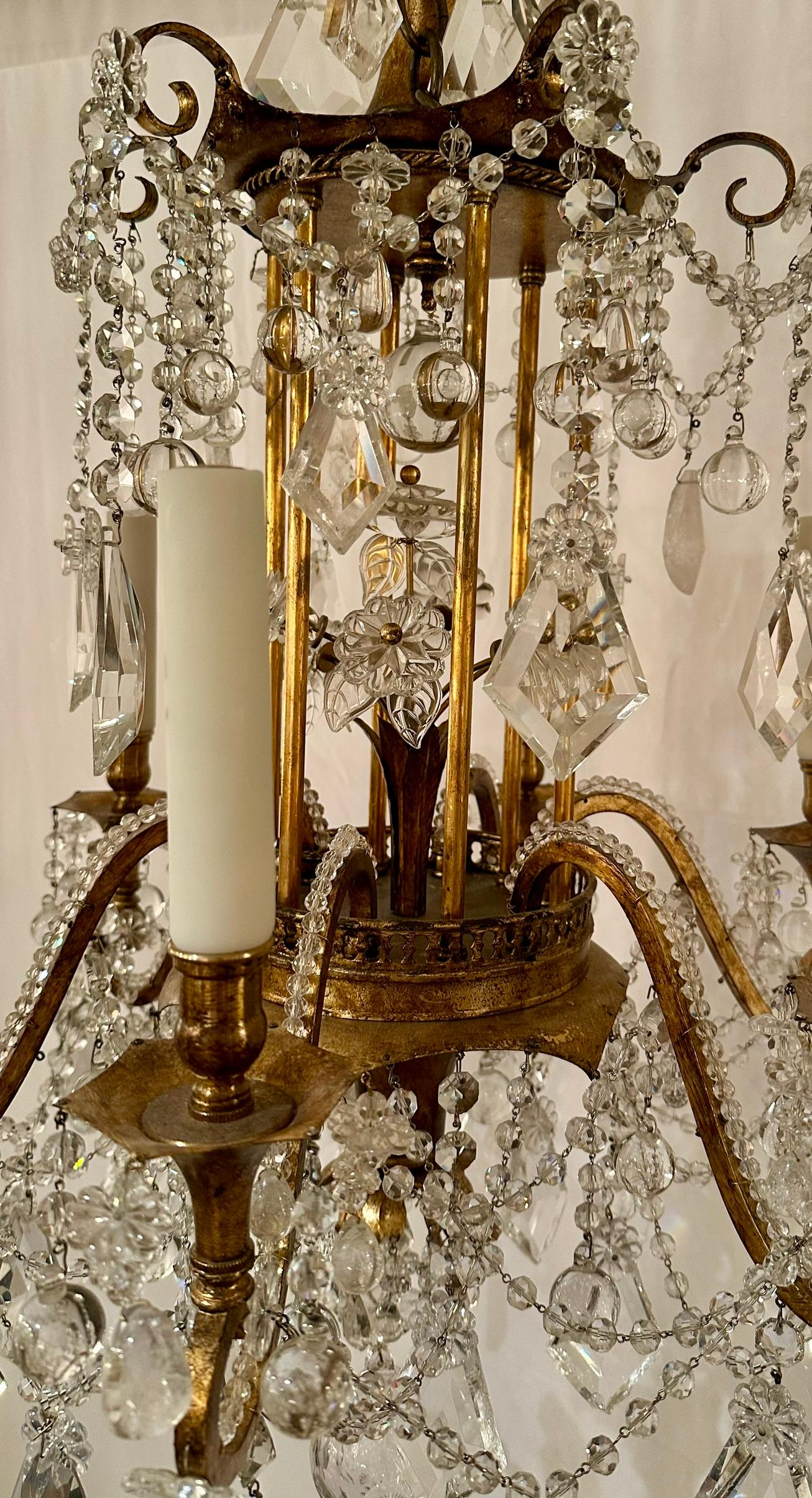 XIXe siècle Antique French Rock Crystal Beaded Chandelier, Circa 1890's en vente