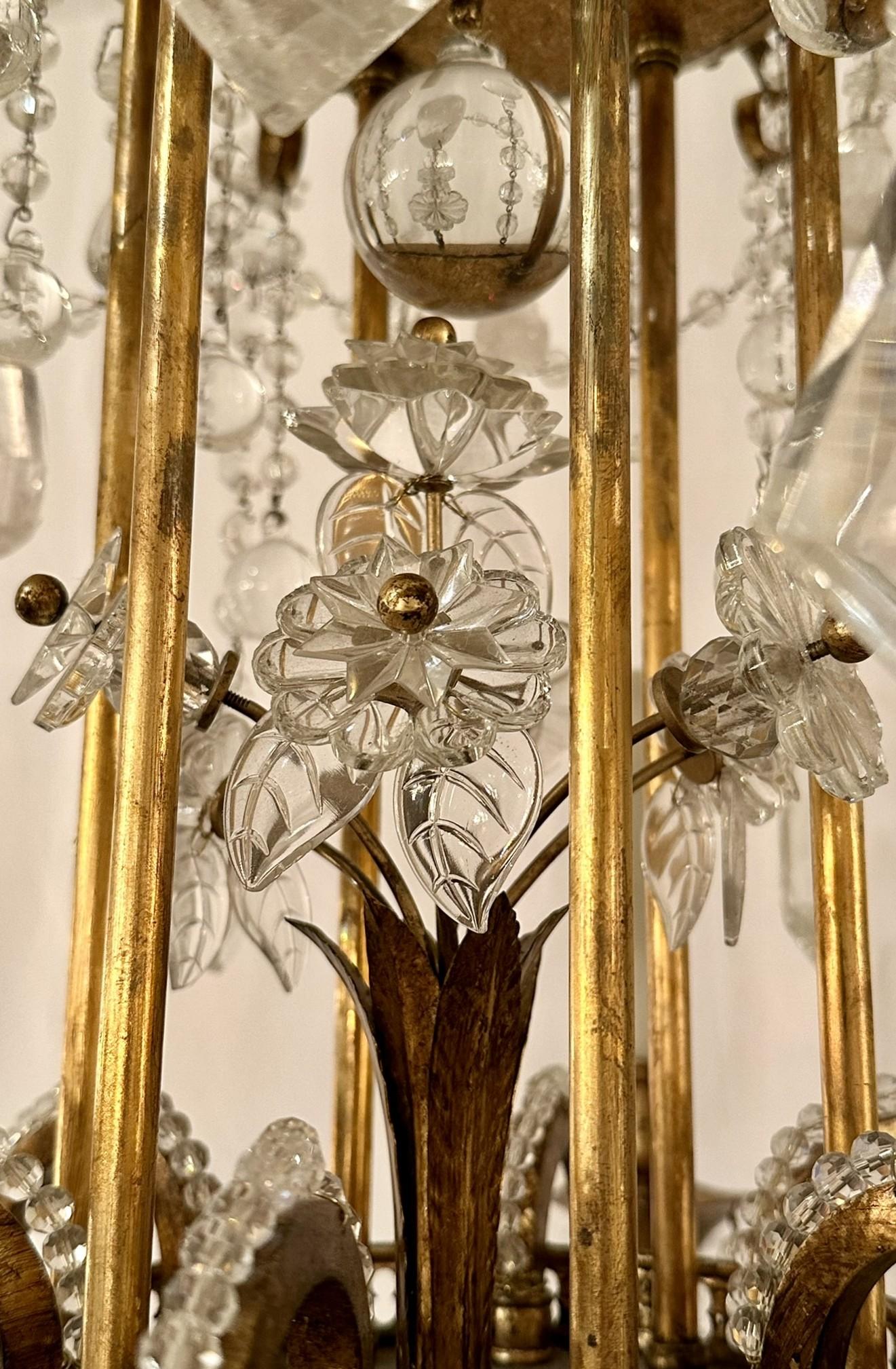 Antique French Rock Crystal Beaded Chandelier, Circa 1890's en vente 1