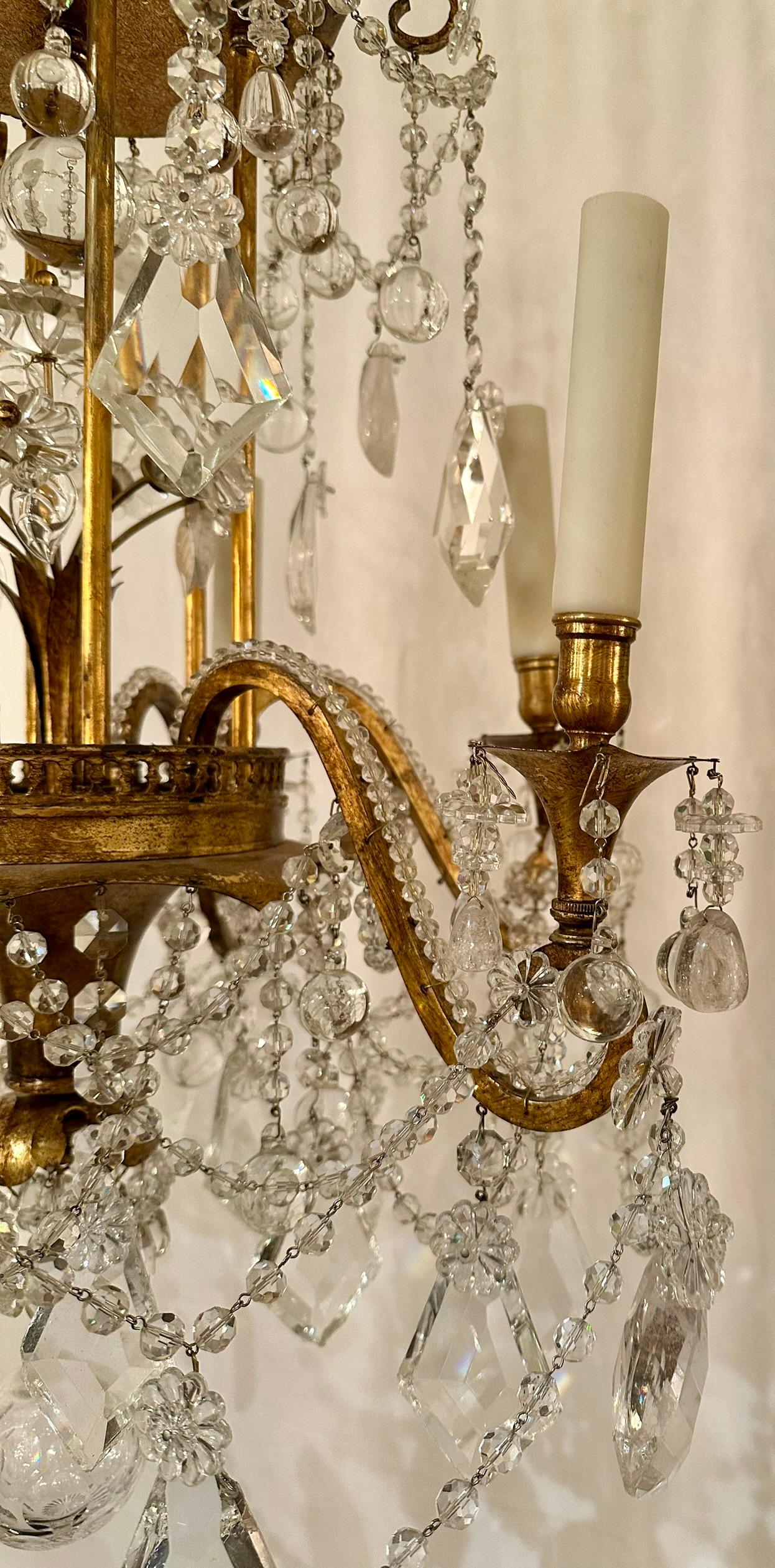 Antique French Rock Crystal Beaded Chandelier, Circa 1890's en vente 2