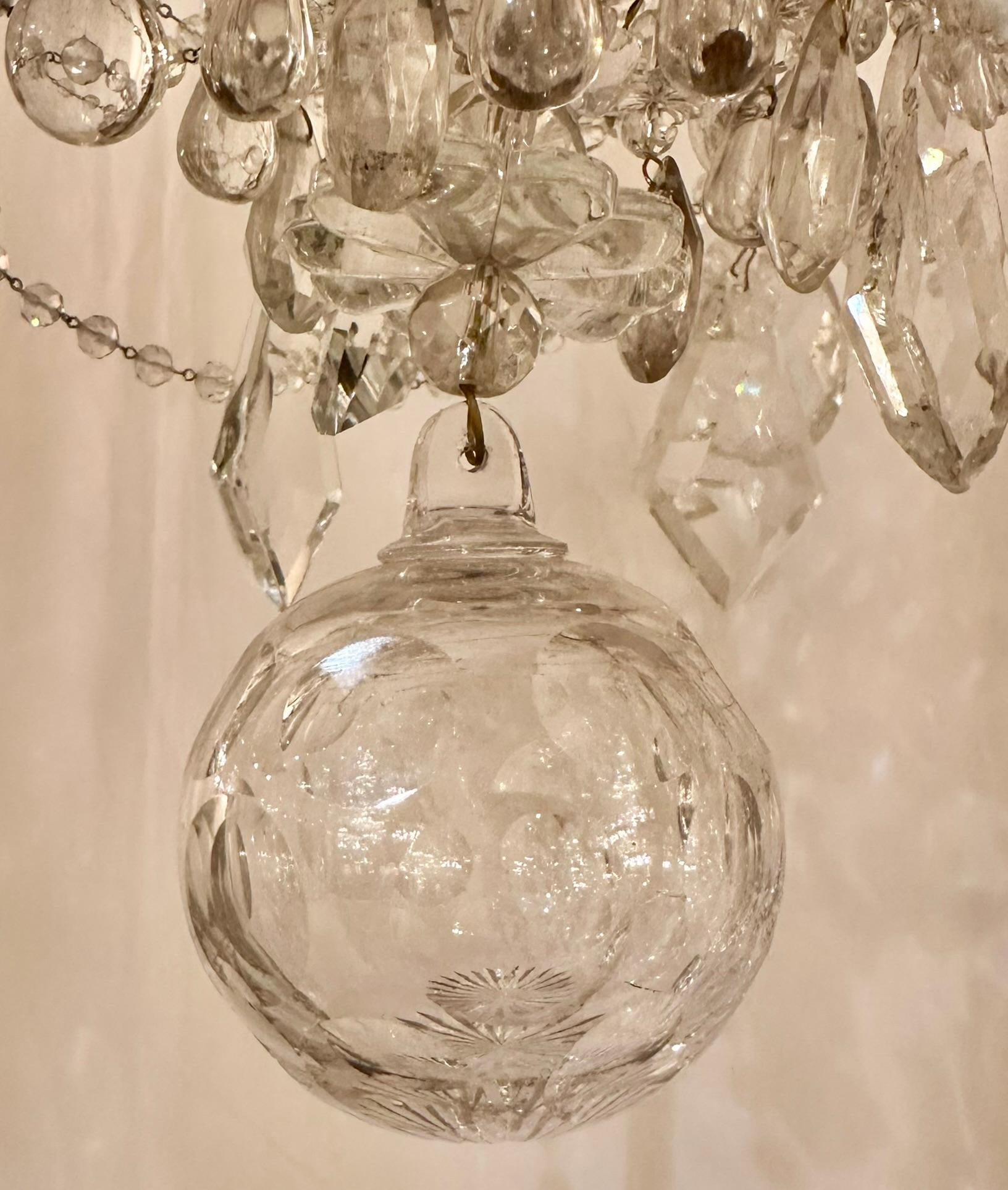 Antique French Rock Crystal Beaded Chandelier, Circa 1890's en vente 3