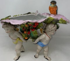 Antique French Rococo Shell Design Porcelain Centerpiece, Circa 1865-1875.