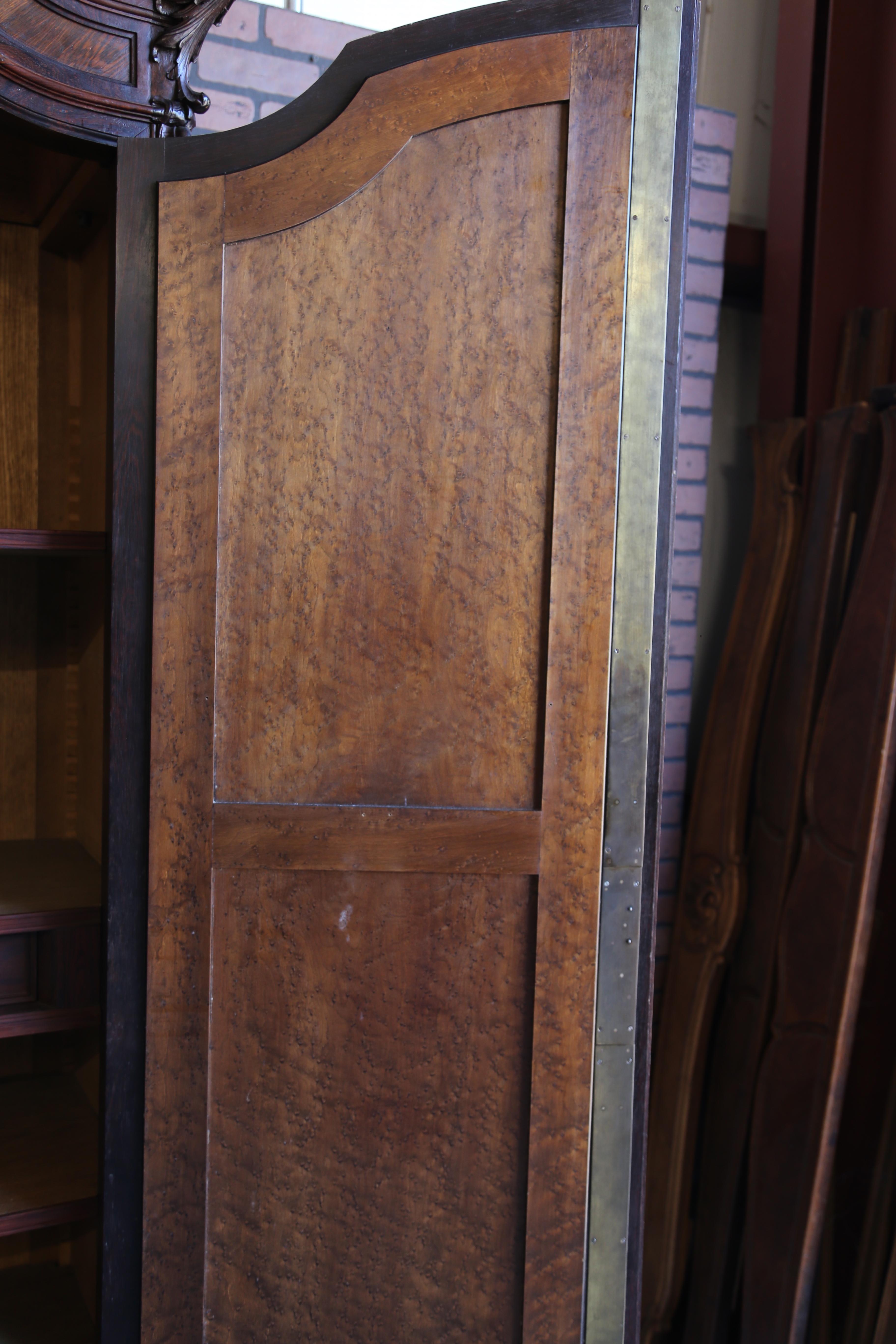 Antique French Rococo Armoire ~ Louis XV 2 Door Armoire ~ Mirrored Door Armoire For Sale 2