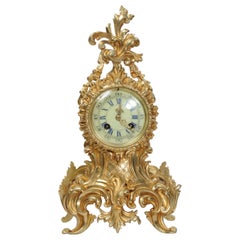 Antique French Rococo Boudoir Clock by Vincenti