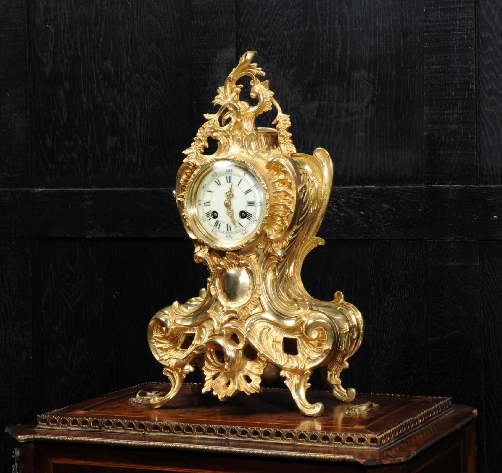 Gilt Antique French Rococo Clock