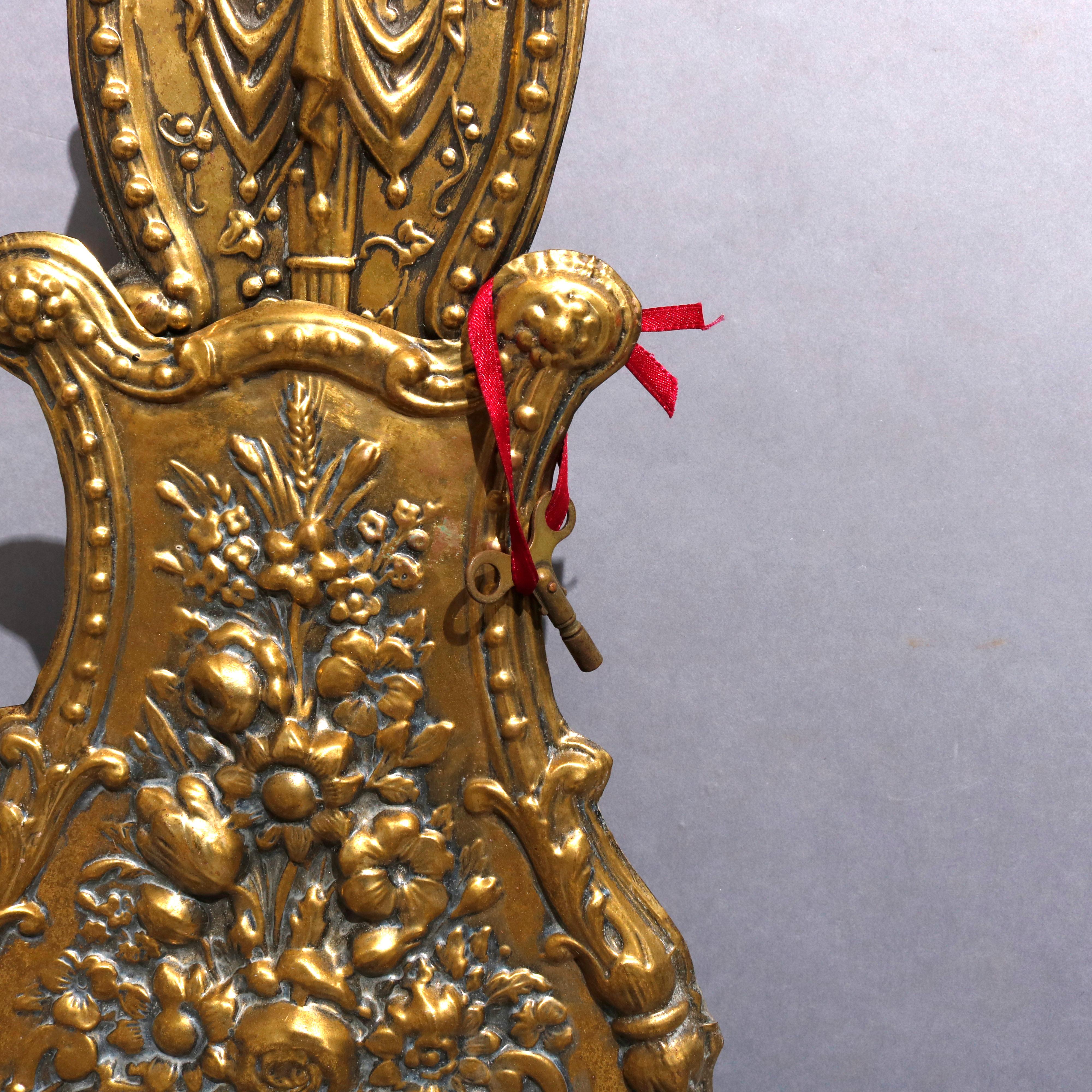 19th Century Antique French Rococo Figural Brass 