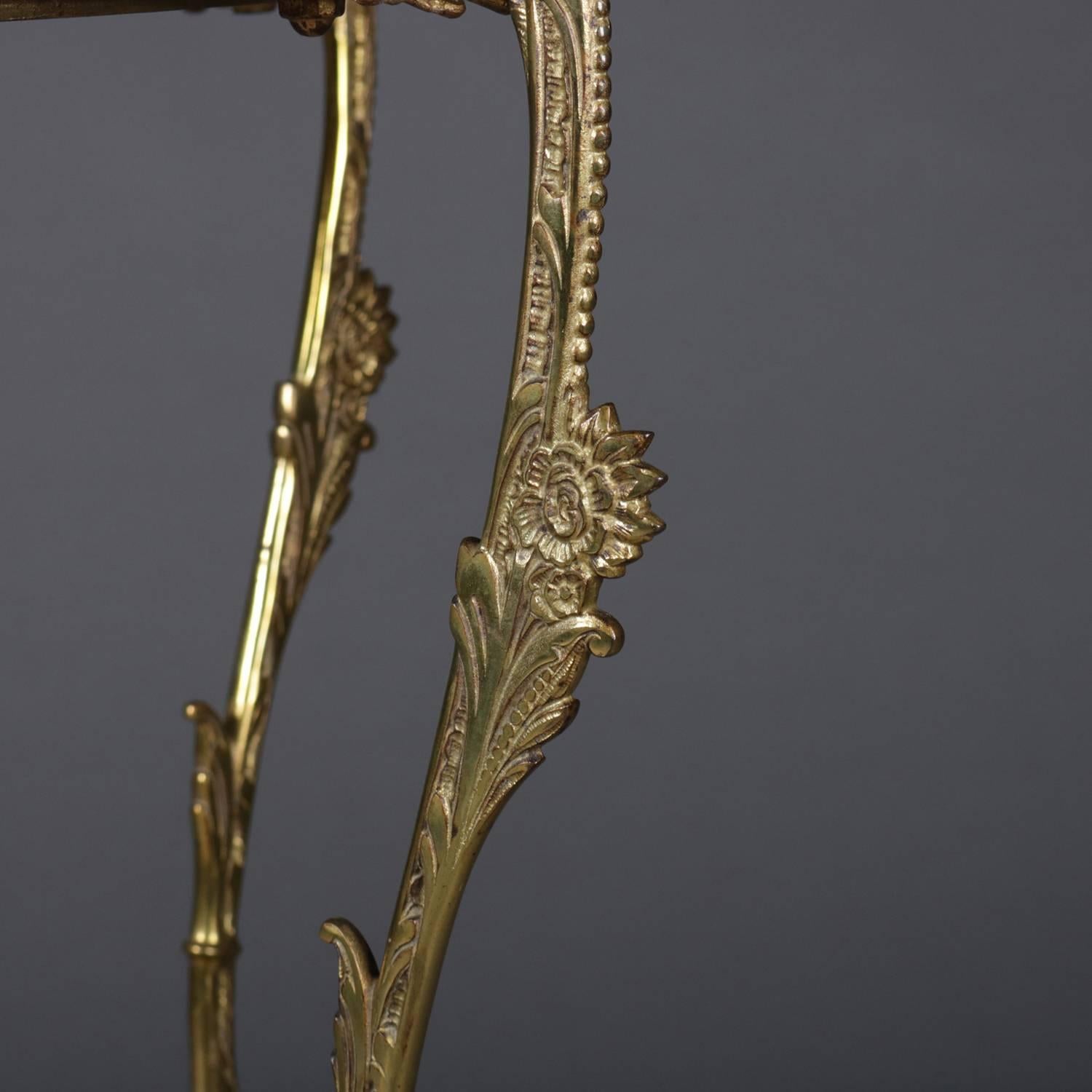 Antique French Rococo Gilt Two-Tier Scroll and Foliate Plant Stand, circa 1880 In Good Condition In Big Flats, NY