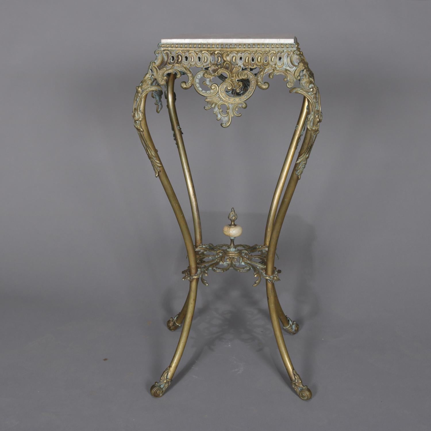 Antique French Rococo Gilt Bronze and Marble Plant Stand, circa 1890 5
