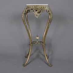 Antique French Rococo Gilt Bronze and Marble Plant Stand, circa 1890