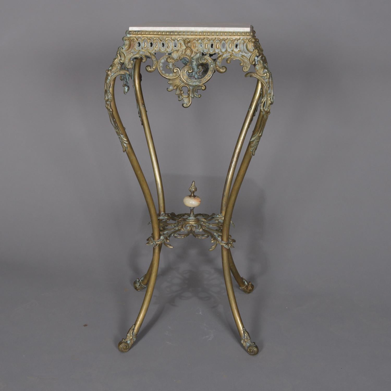 19th Century Antique French Rococo Gilt Bronze and Marble Plant Stand, circa 1890