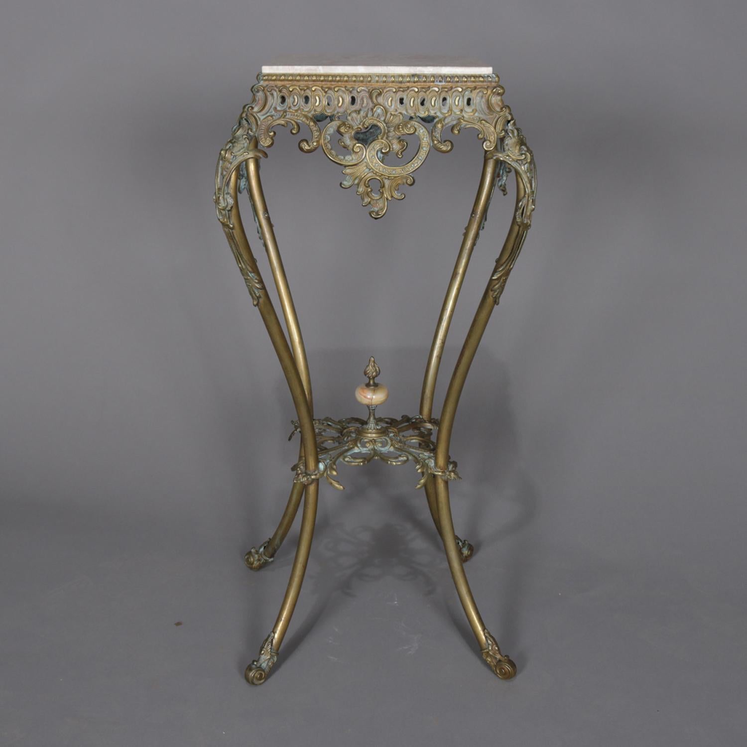 Antique French Rococo Gilt Bronze and Marble Plant Stand, circa 1890 1