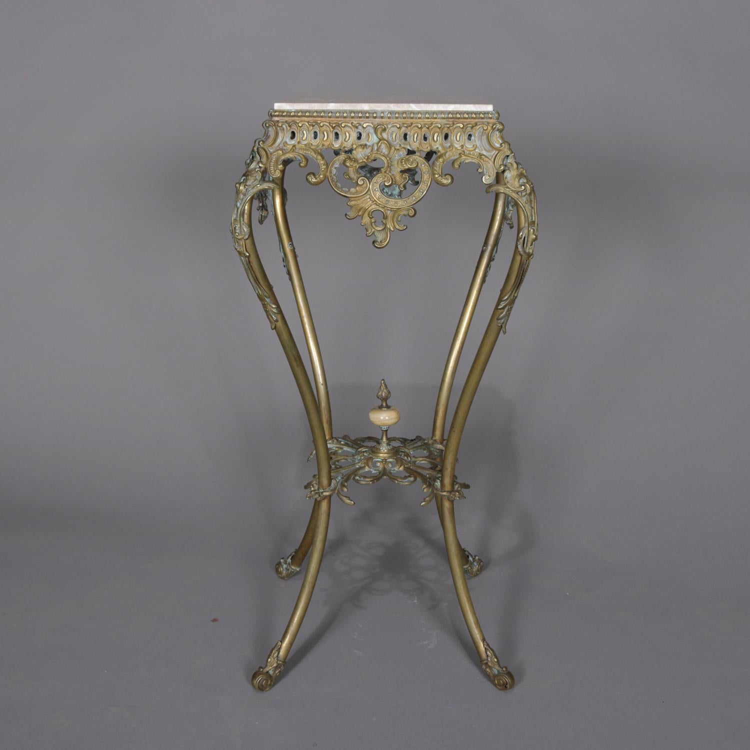 Antique French Rococo Gilt Bronze and Marble Plant Stand, circa 1890 2