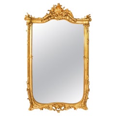 Antique French Rococo Giltwood Wall Mirror 19th Century