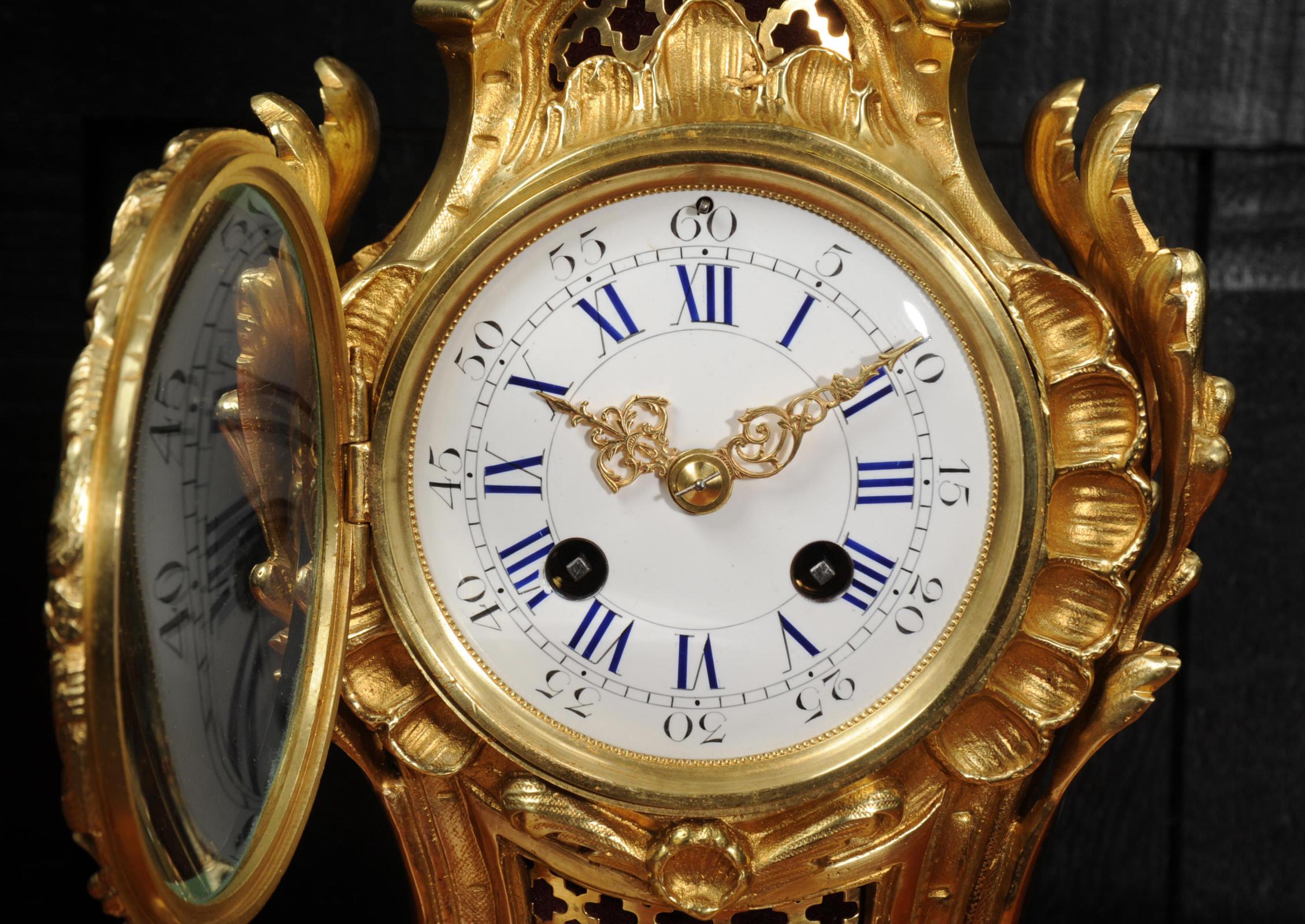 Antique French Rococo Ormolu Clock, Cupid 11
