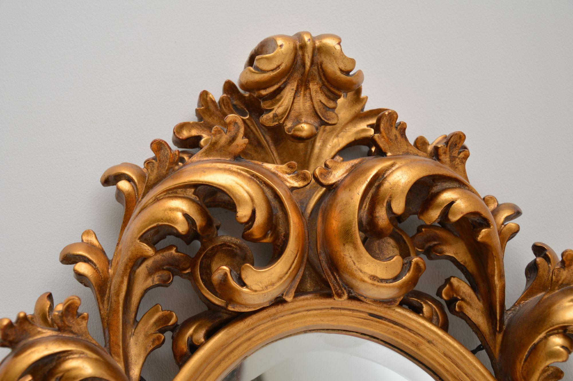 Giltwood Antique French Rococo Style Gilt Wood Mirror