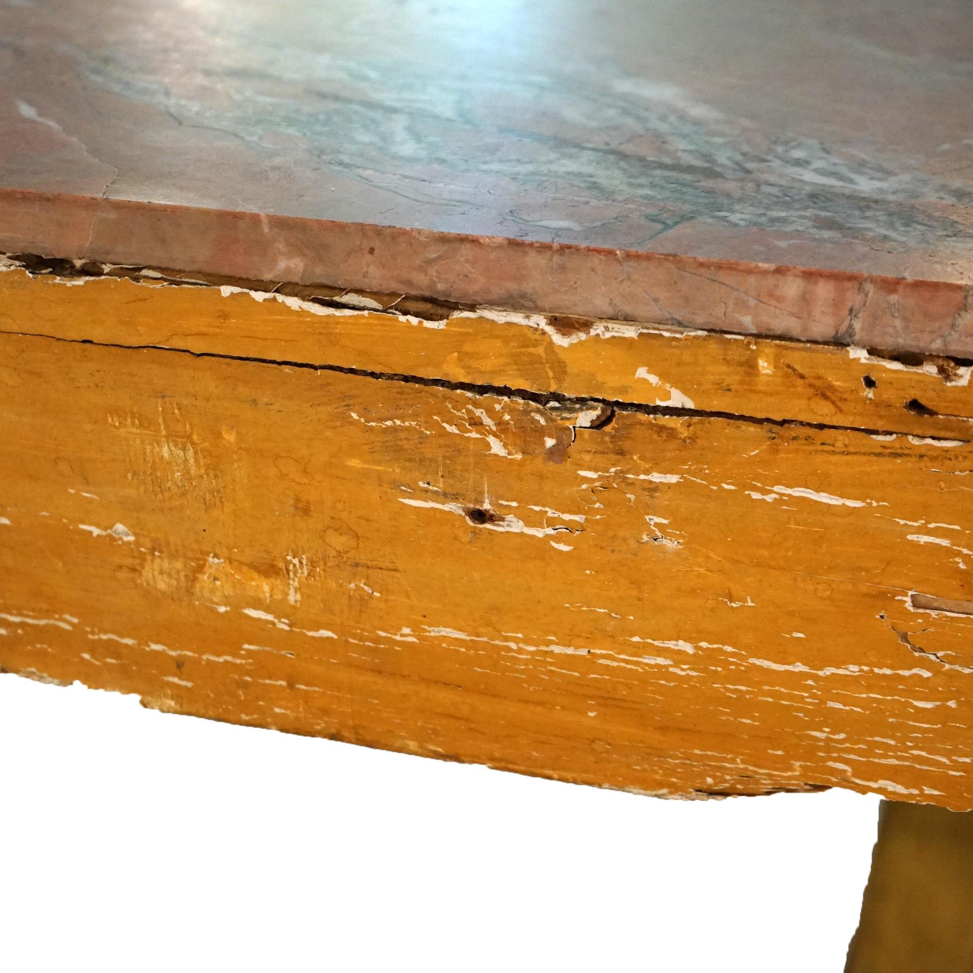 Antique French Rococo Style Giltwood & Marble Top Console Table C1890 For Sale 15