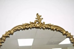 Antique French Rococo Style - Specchio da parete in legno dorato e gesso con volute a forma di foglie