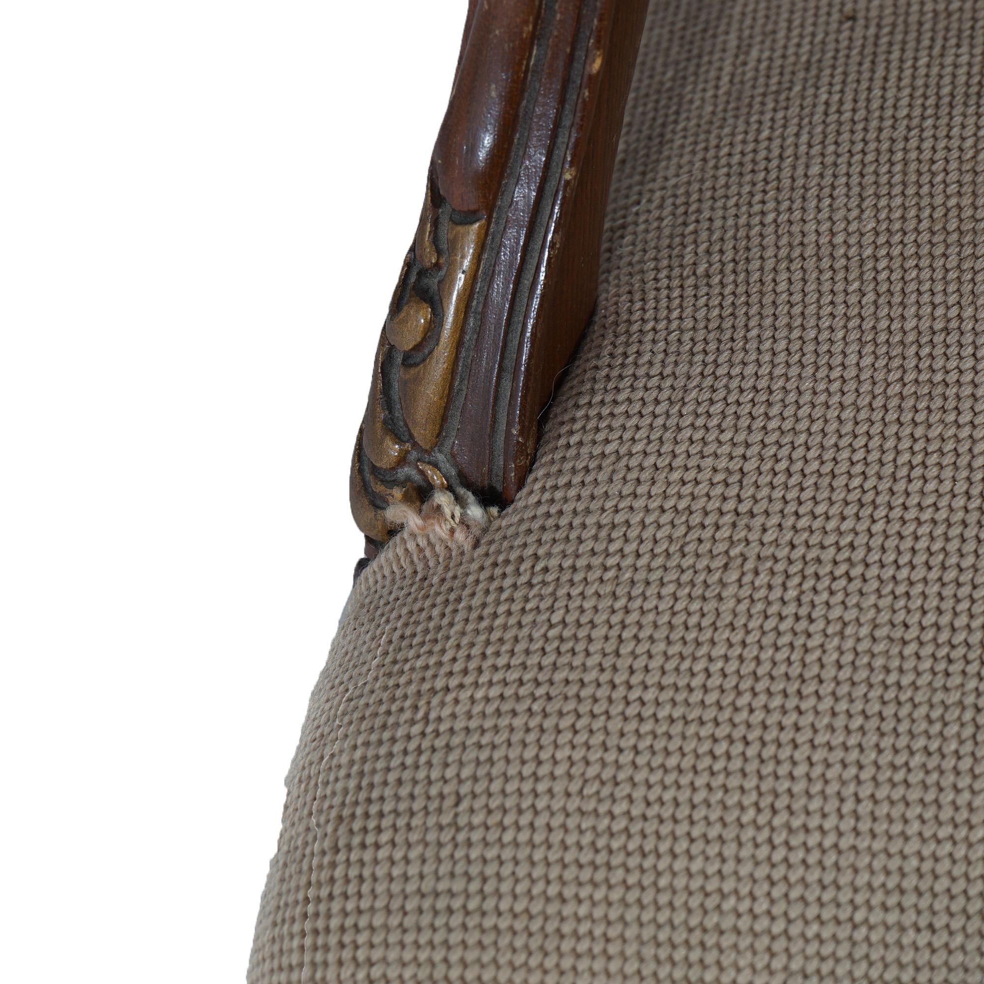Antike Französisch Rokoko-Stil Paket vergoldet Mahagoni, Gobelin Bergere Stuhl C1920 im Angebot 7
