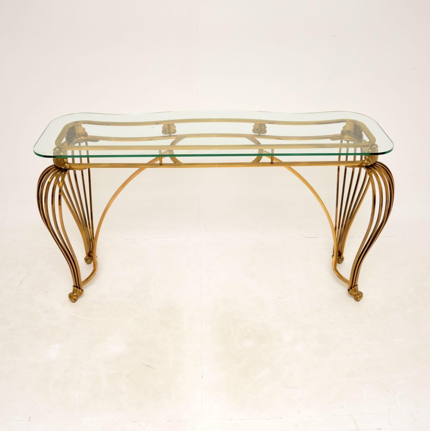 Antique French Rococo Style Solid Brass Console Table 6