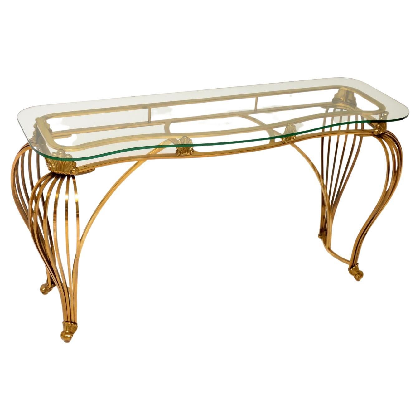 Antique French Rococo Style Solid Brass Console Table