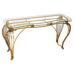 Antique French Rococo Style Solid Brass Console Table