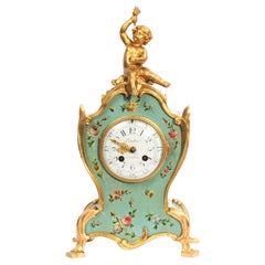 Antique French Rococo Vernis Martin Lacquer Clock by Planchon -  Paris