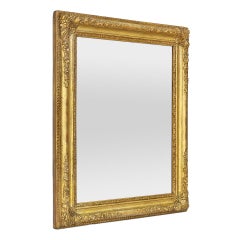 Antiker französischer Romantik-Wandspiegel aus Giltwood, um 1830