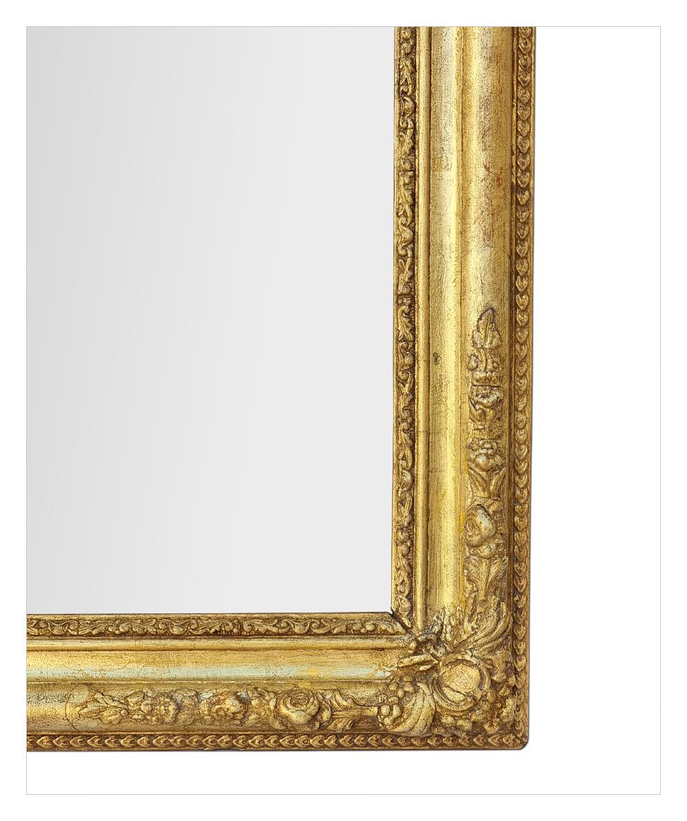 Antique French Romantic Period Giltwood Wall Mirror, circa 1830 For Sale 2