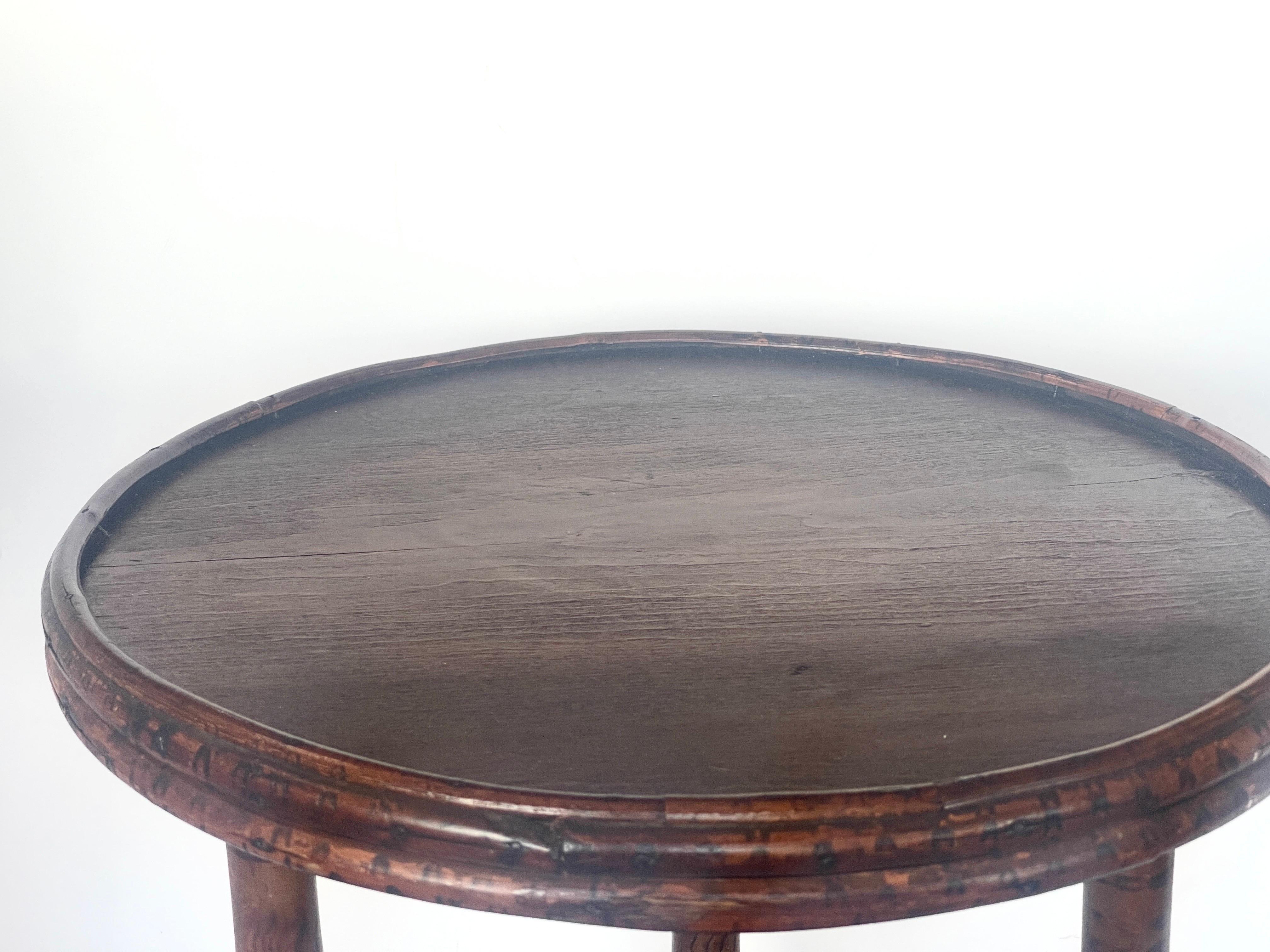 Just in, this Antique French Root Bamboo & Wood Three Tier Stand C.1900.
To my knowledge this could be French or English, it was found in France.
Great condition, to the three tier wood shelfs and beautiful Bamboo to the three legs that en with the