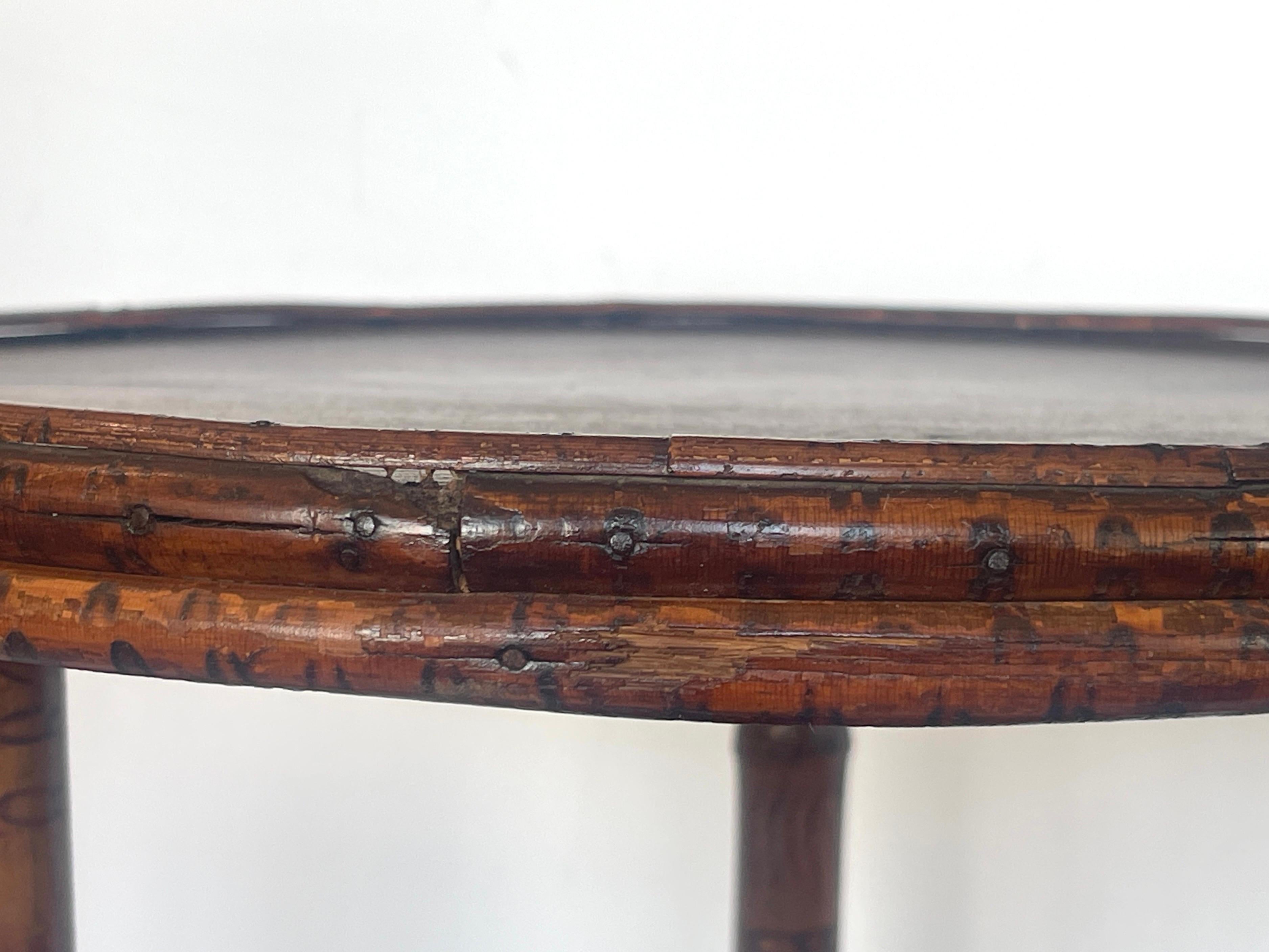 Antique French Root Bamboo & Wood Three Tier Stand C.1900 3