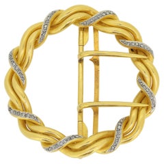 Antique French Rose Cut Diamond Belt Buckle