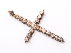 Antikes französisches Rosen-Diamant-Kreuz