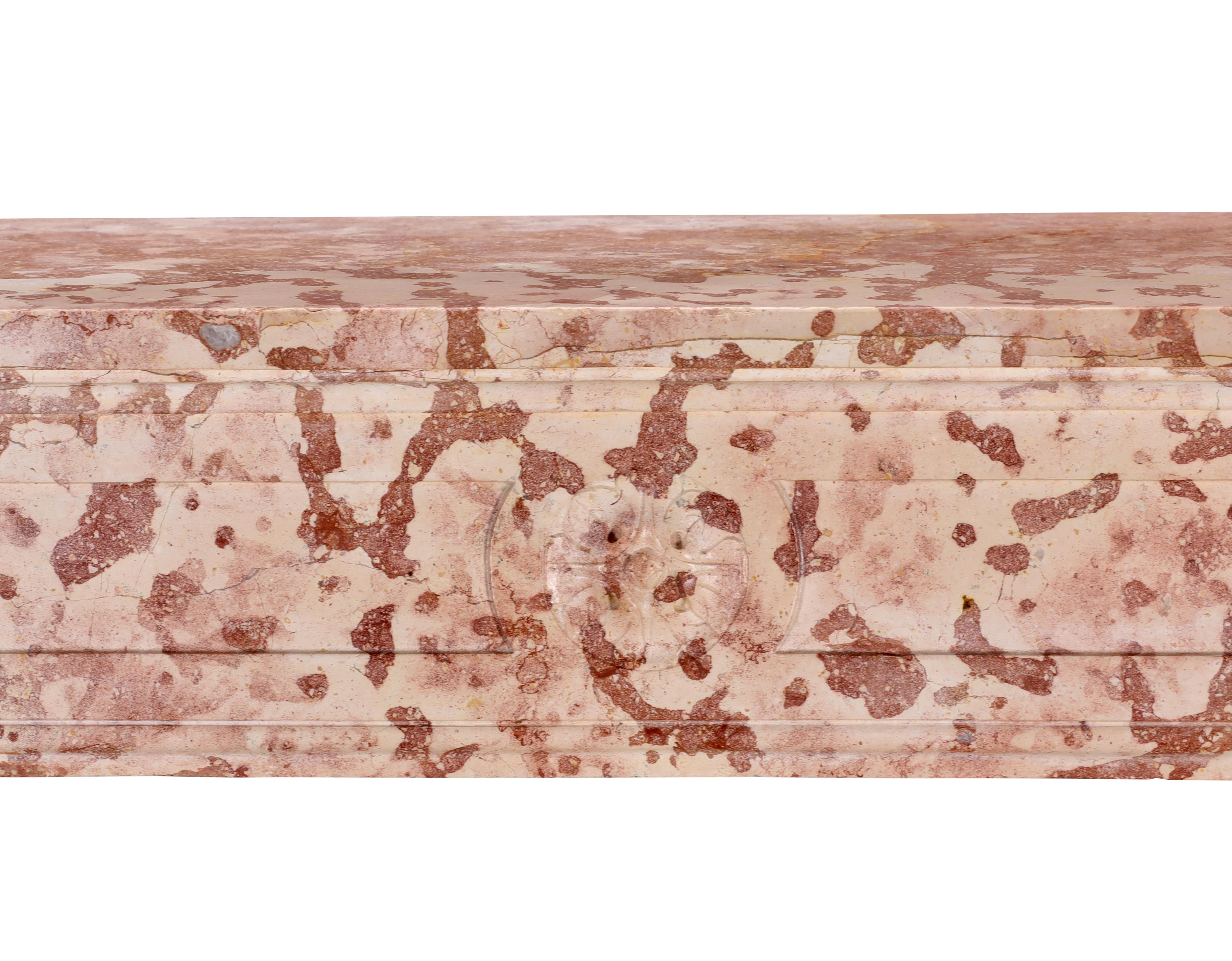 Antique French Rosé Marble Stone Fireplace Surround 18th Century Ever Stylish in vendita 1
