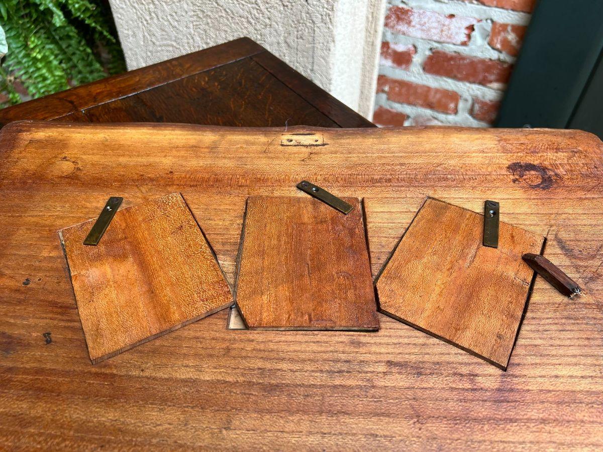 Antique French Rose Triple Oval Picture Frame Carved Oak Black Forest, c1890 6