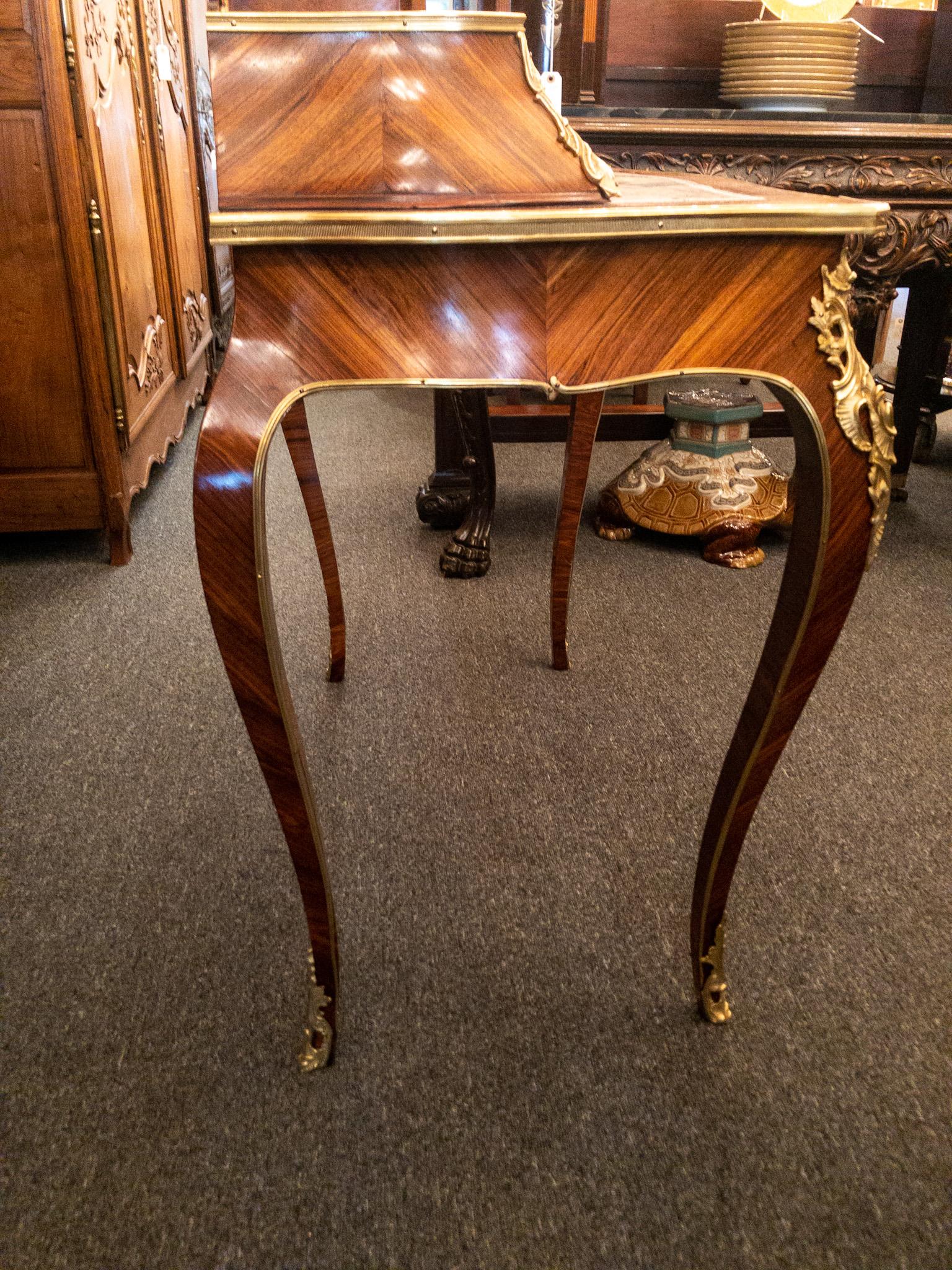 Antique French Rosewood and Gold Bronze Writing Desk, circa 1880-1890 5