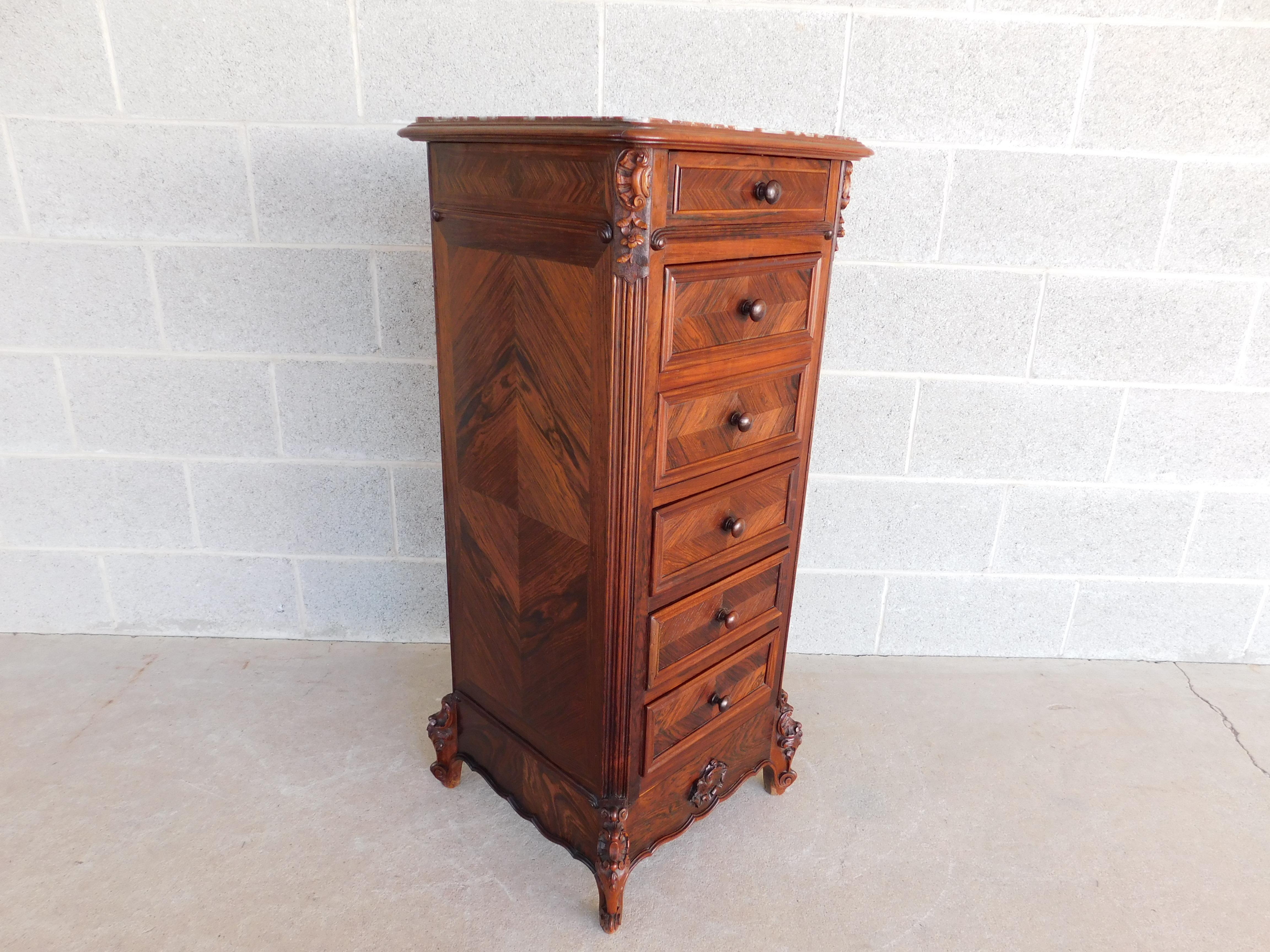 Antique French Rosewood Louis XV Style Humidor For Sale 8