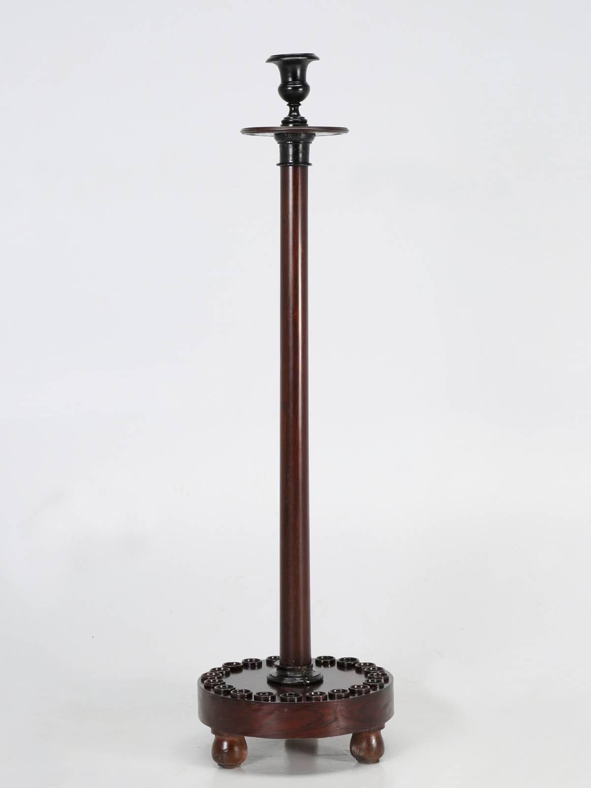 Antique French pool cue holder, from the late 1800s. We rarely are able to find such a high quality genuine antique pool cue holder, but this one appeared out of nowhere in France and unbelievably was made from rosewood. This has to be one of the