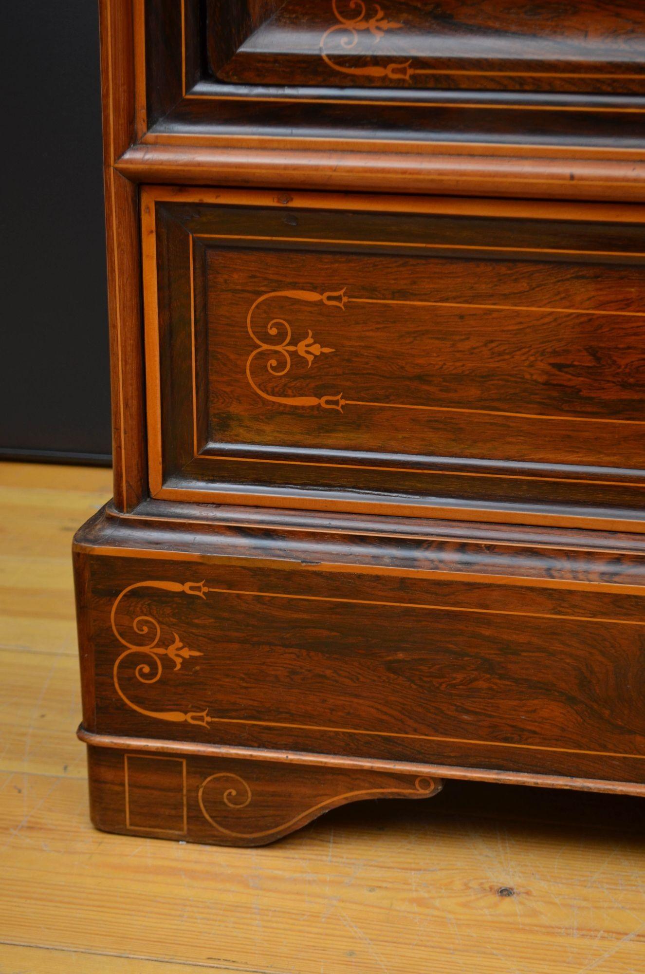 Antique French Rosewood Wardrobe or Bookcase 10