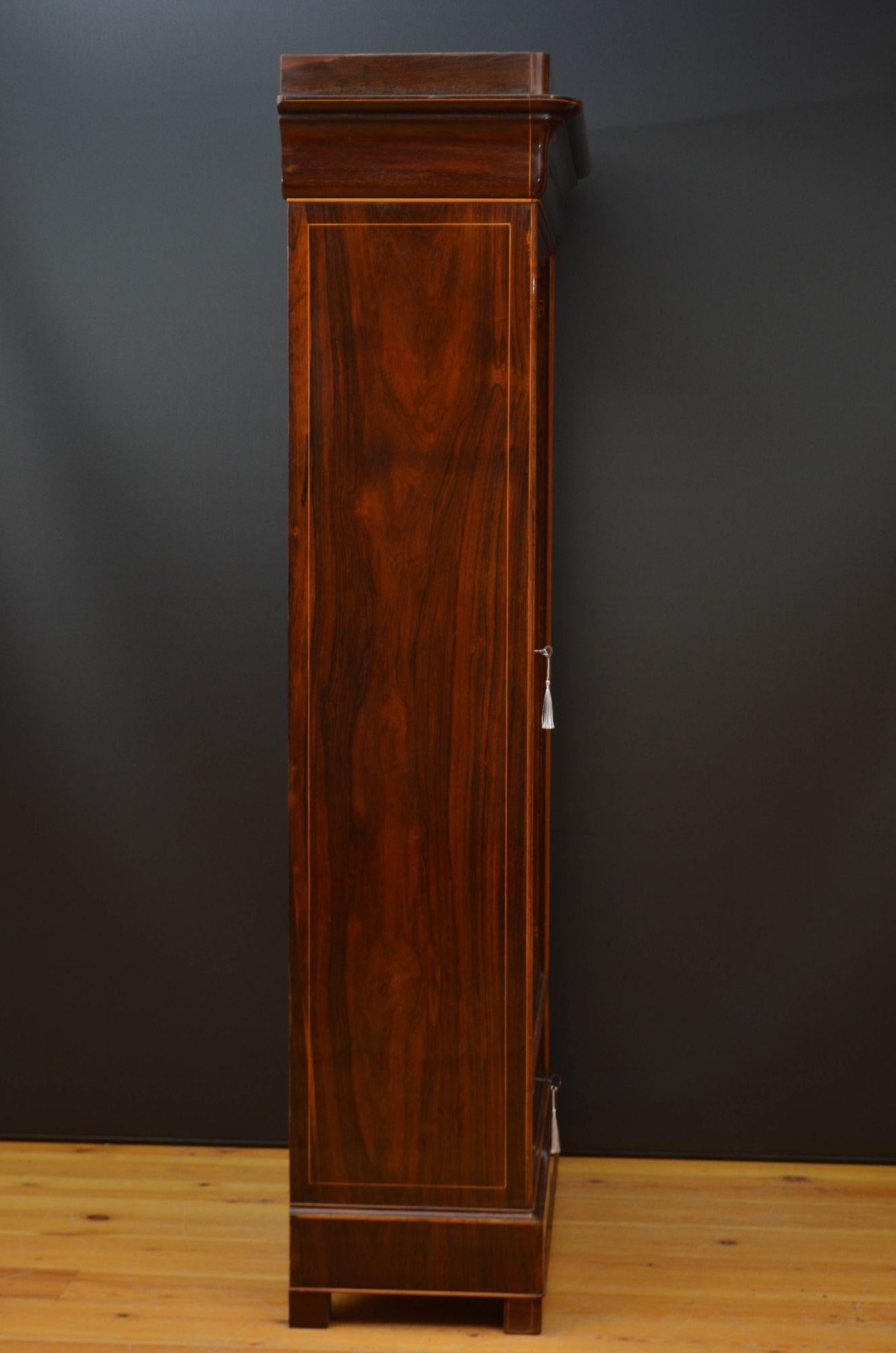 Antique French Rosewood Wardrobe or Bookcase 16
