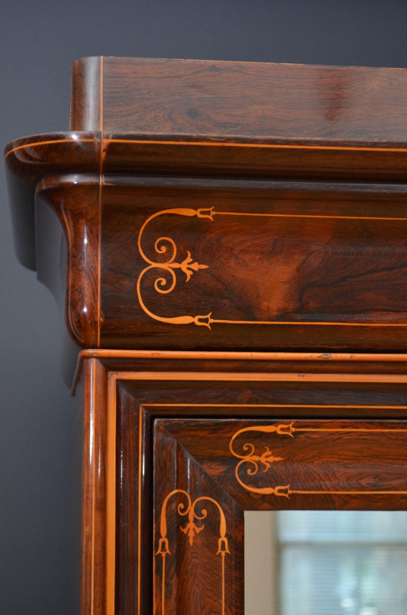 Antique French Rosewood Wardrobe or Bookcase 3