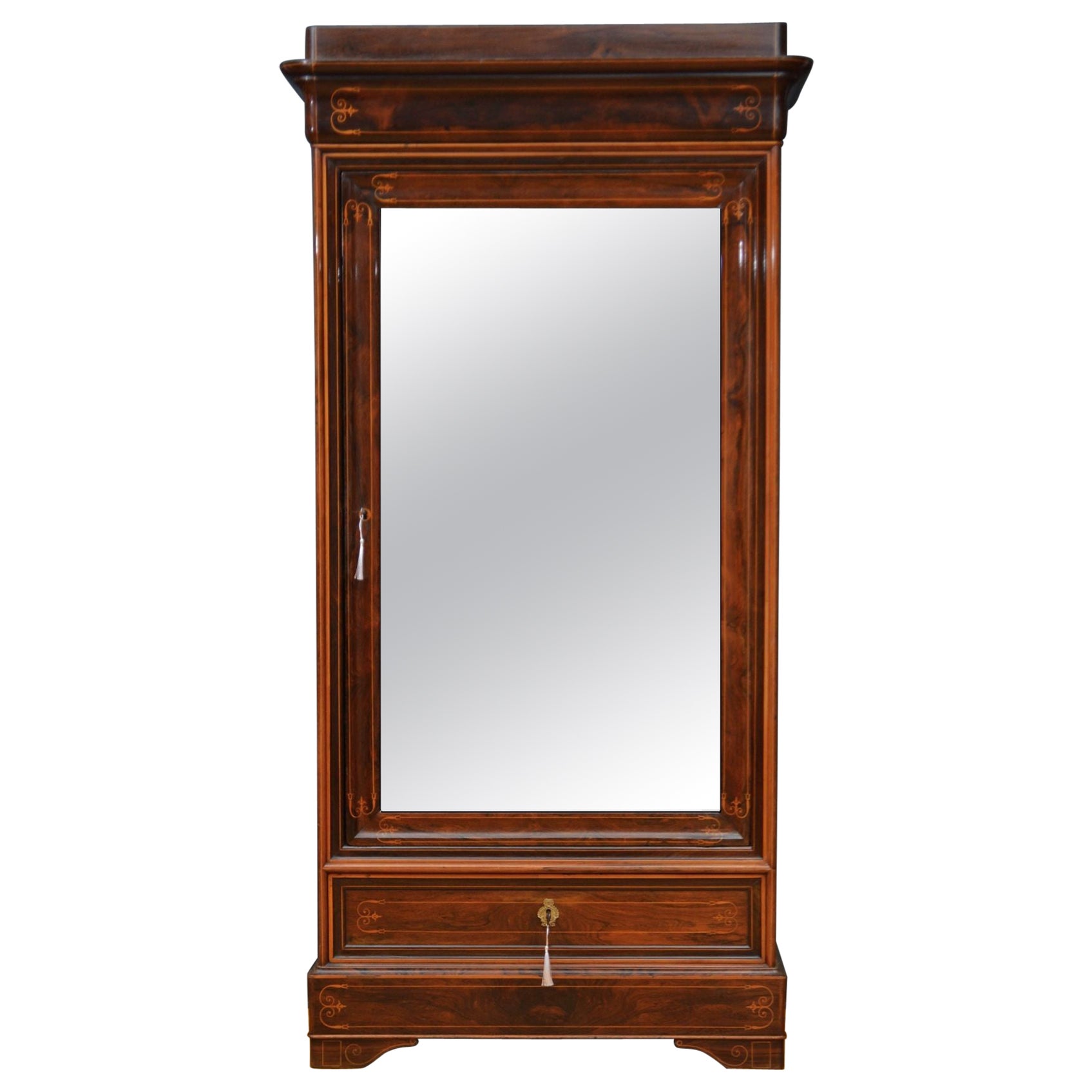 Antique French Rosewood Wardrobe or Bookcase