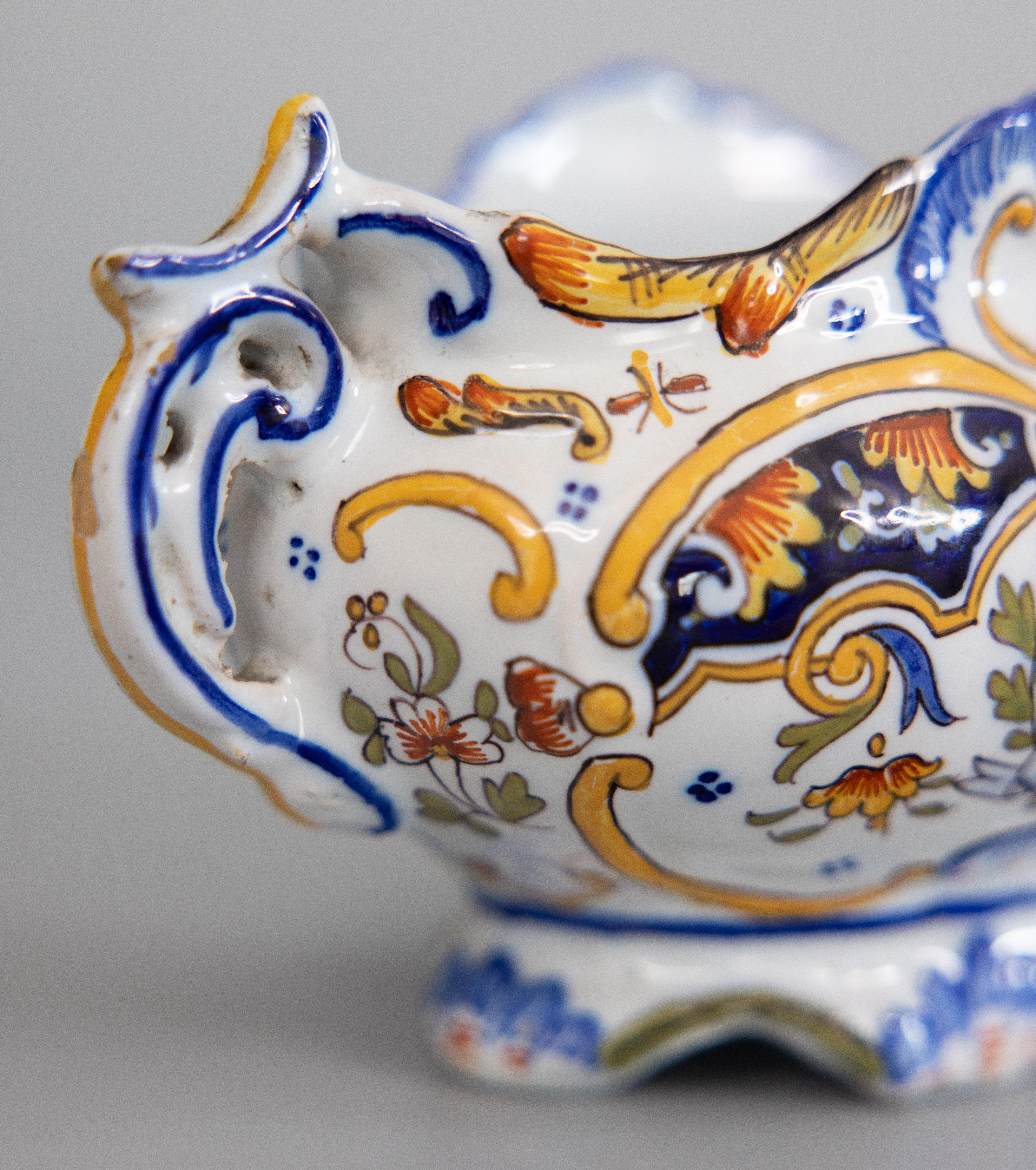 Early 20th Century Antique French Rouen Faience Jardiniere Cachepot, circa 1900 For Sale