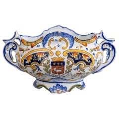 Antique French Rouen Faience Jardiniere Cachepot, circa 1900