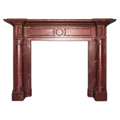 Antique French Rouge Griotte Marble Fire Mantel