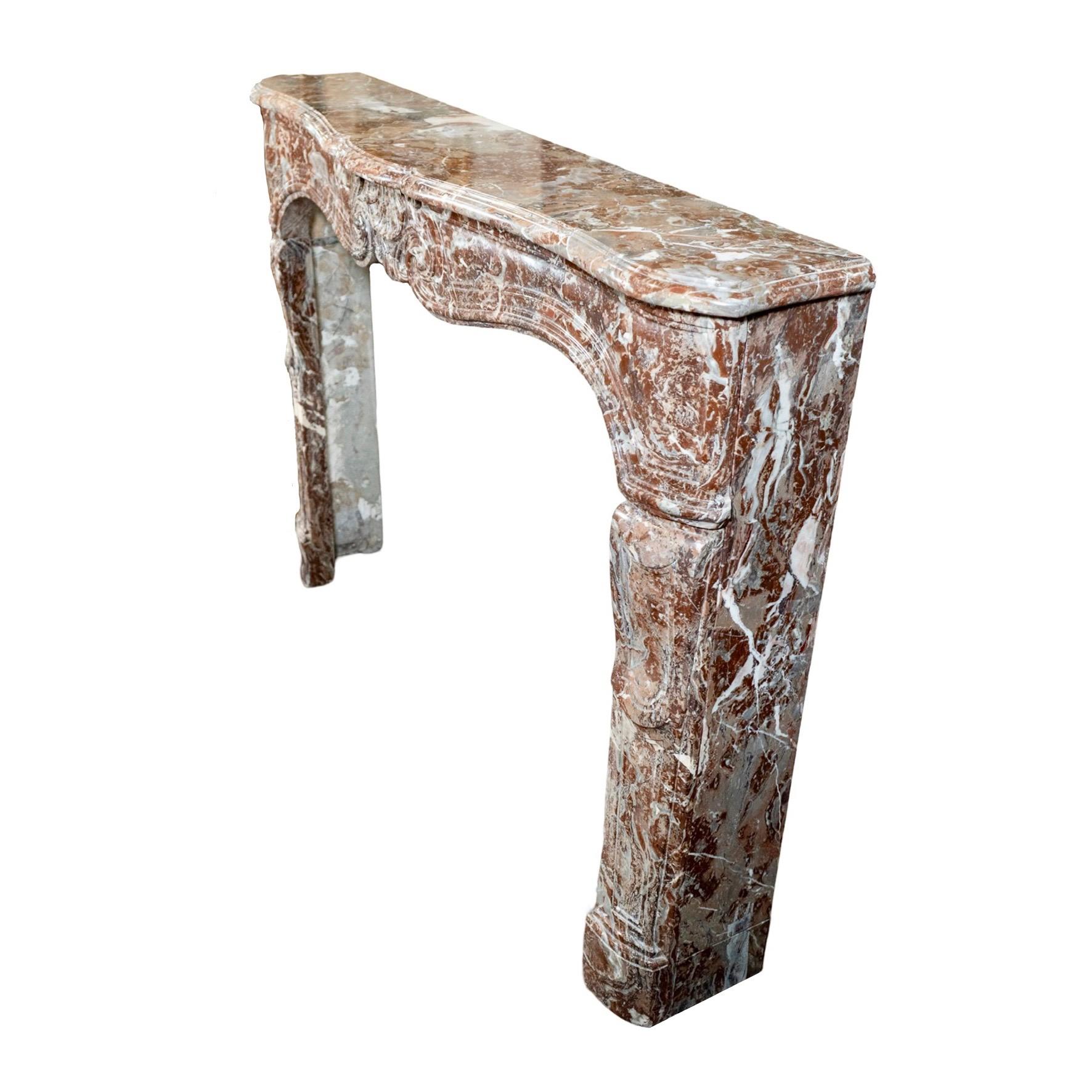 Antike Französisch Rouge Royal Marmor Mantel im Angebot 1
