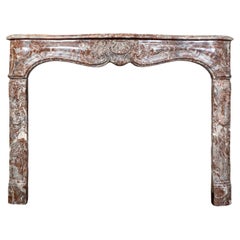 Antique French Mantel de Mármol Real Rouge