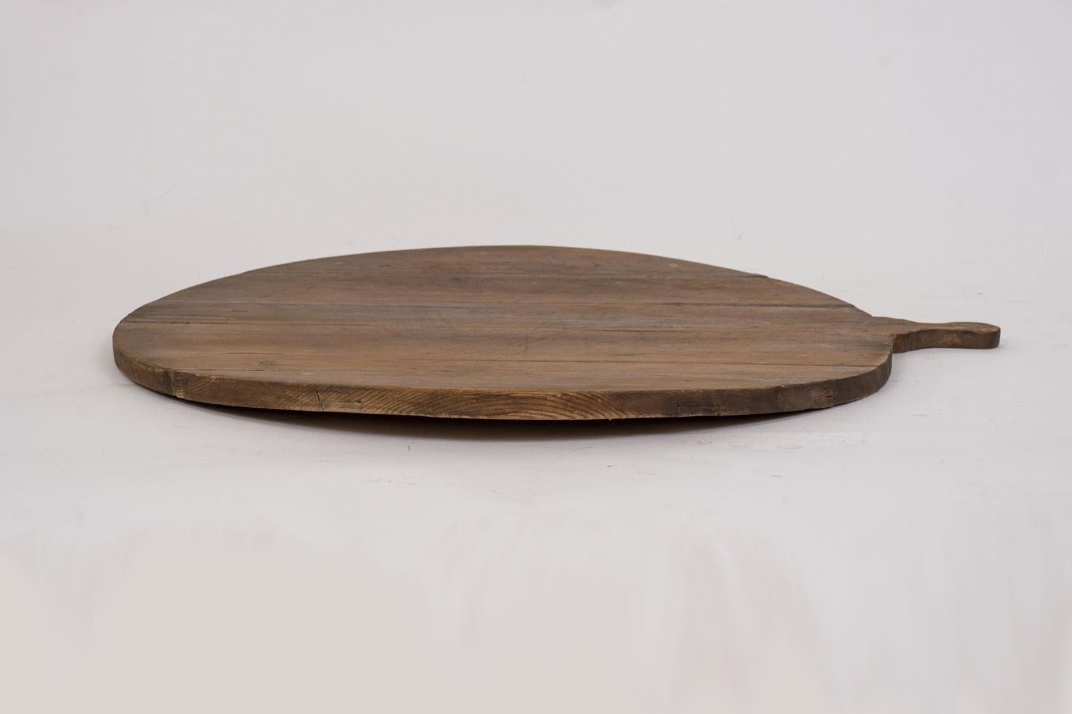 Folk Art Antique French Round Bread Board