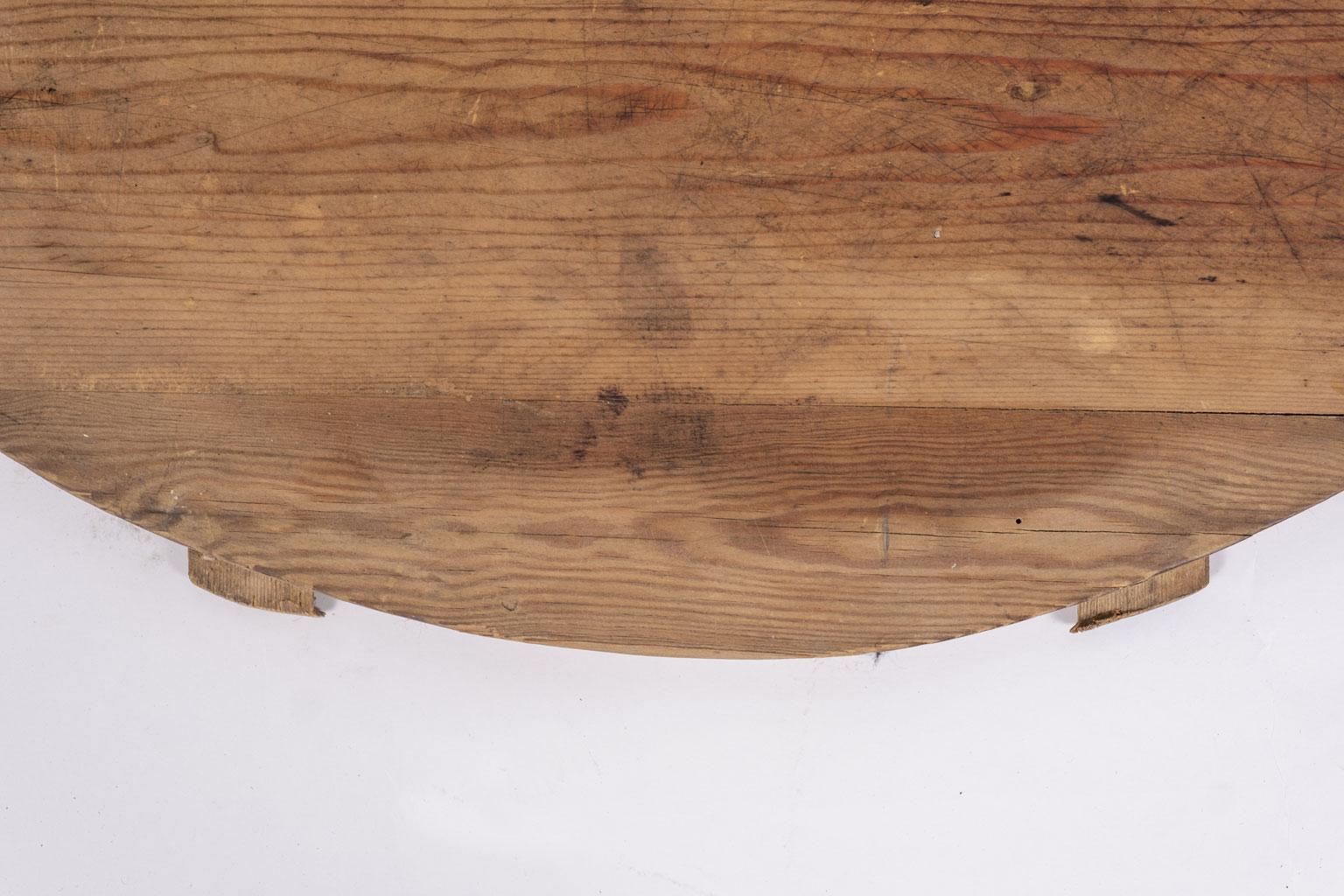 Hand-Carved Antique French Round Bread Board