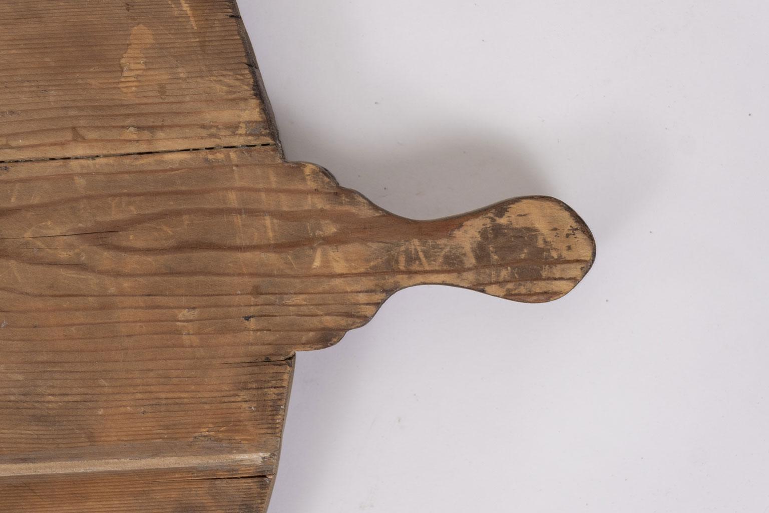 Hand-Carved Antique French Round Bread Board